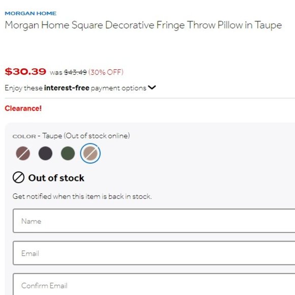 NWT Taupe Decorative Fringe Throw Pillow Cover - Picture 6 of 6